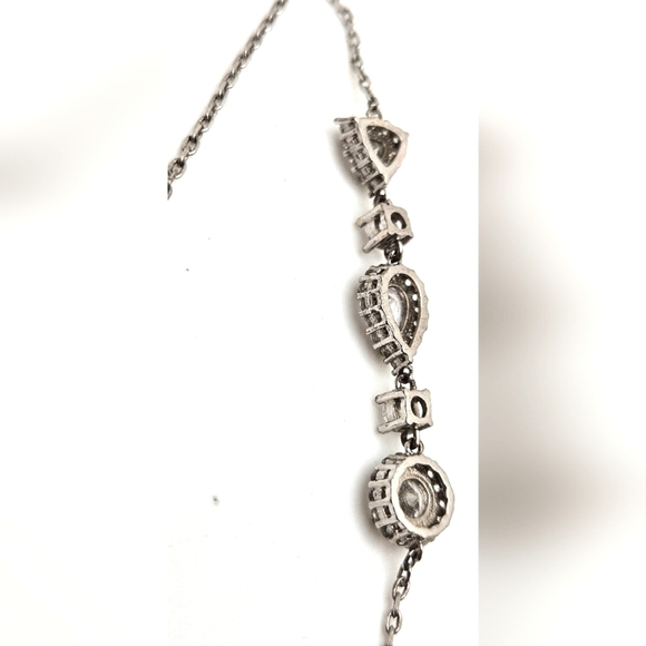 🟢3/$19🟢 Delicate Silver CZ Slider Bracelet Vintage Styled Retro - Picture 8 of 9